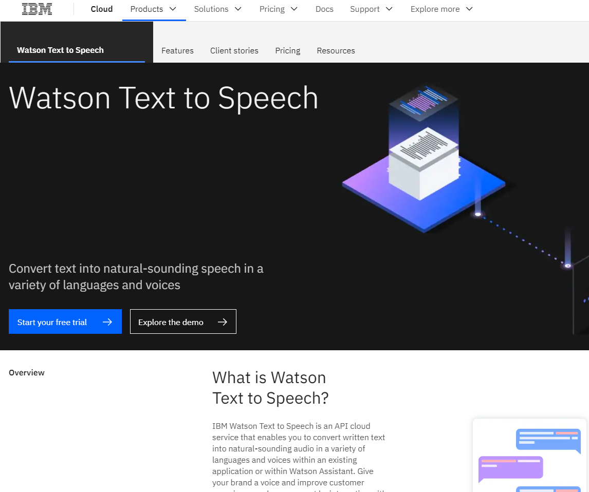IBM Watson文字转语音