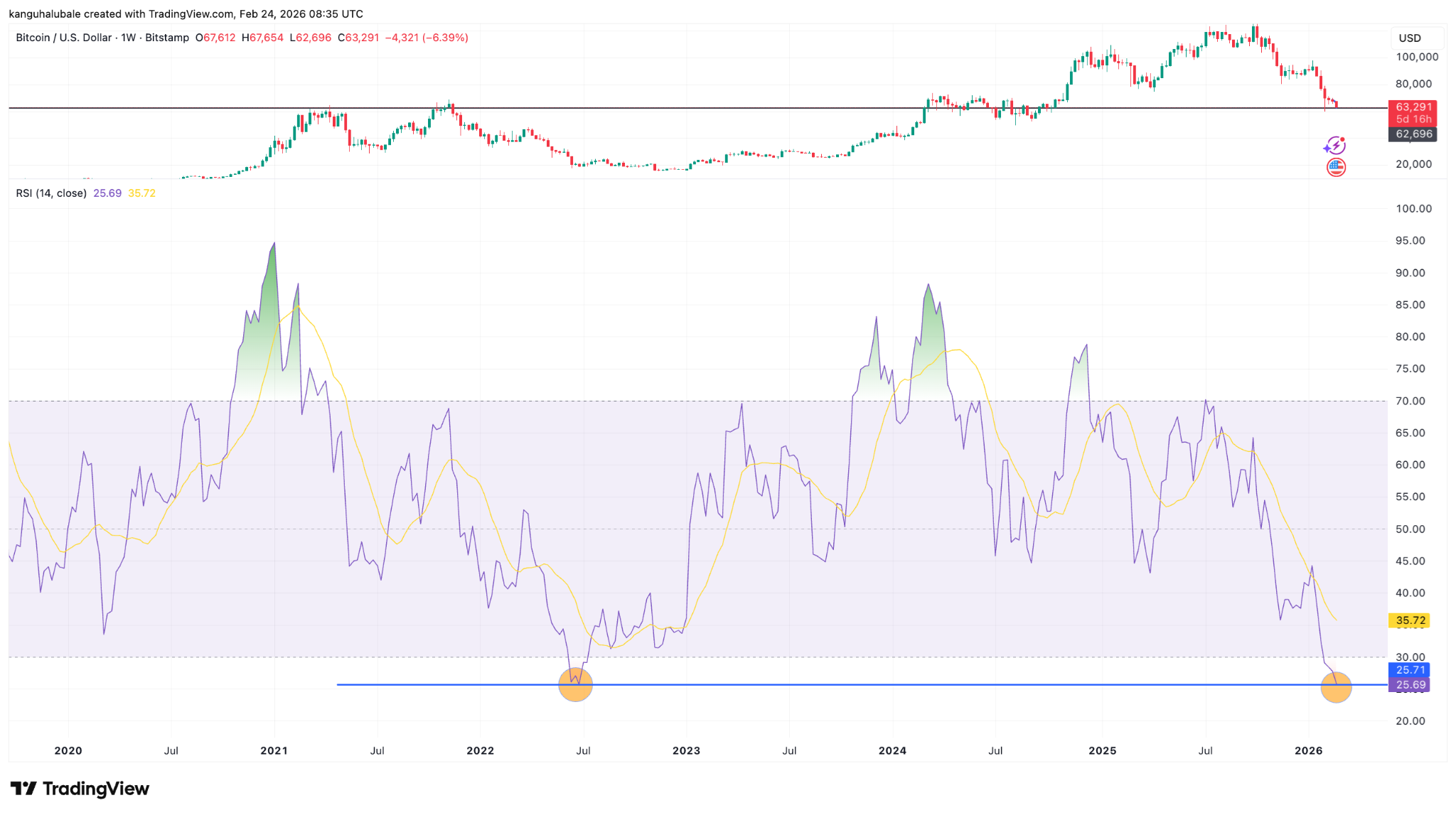 比特币(BTC)市场全面进入“割肉”阶段,价格跌破6.3万美元